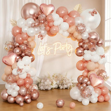 Kit Arco Palloncini Oro Rosa, 128 Pezzi Ghirlanda Palloncini Compleanno Bianco A