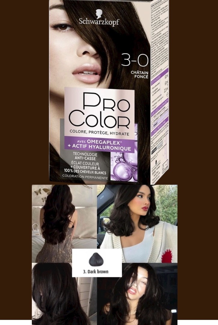 Schwarzkopf Pro Color 3.0 Châtain Foncé coloration crème anti-casse permanente