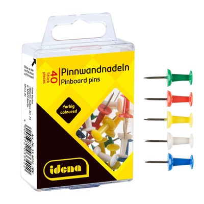 Idena Pinnwandnadeln 40 Stück verschiedenfarbig