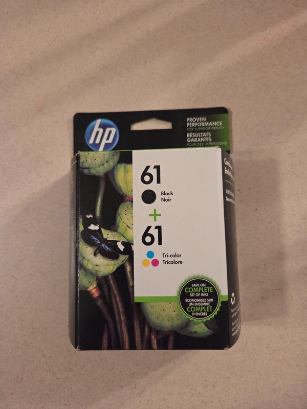 Genuine HP 61 Ink Cartridges – Black & Tri-Color Combo – Exp 11/16