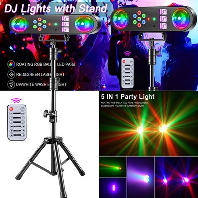 DJ Partylicht set mit Stativ Mobile DMX RGBW LED Disco Laser DJ Home Lichteffekt