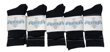 BOMBAS 5 Pairs Men/Women Half Calf Socks Black Small Lot Of 5 New