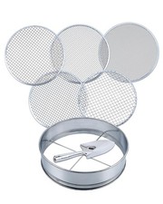 5-in-1 Soil Sifter Set with 5 Replaceable Stainless Steel Mesh Screen & Shovel