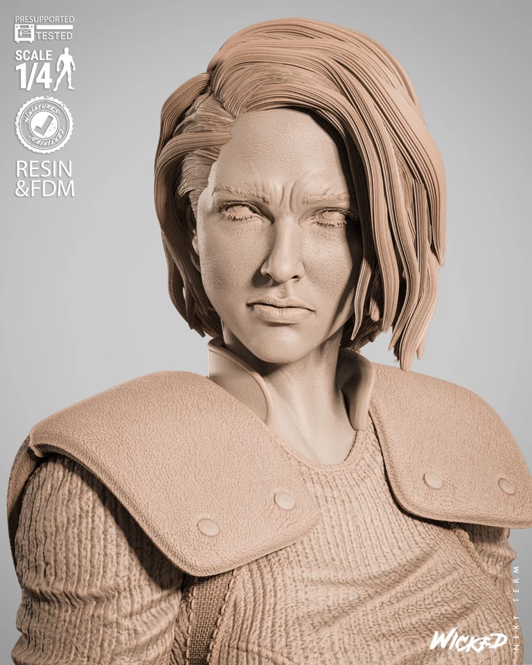 Busto de retrato impresso em 3D Fan Art Jill Resident Evil por Wicked3d - Imagem 3 de 4
