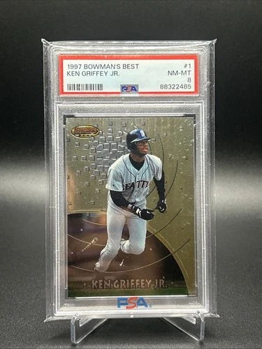 1997 Bowman's Best - Previews Ken Griffey Jr #BBP 2 PSA 8
