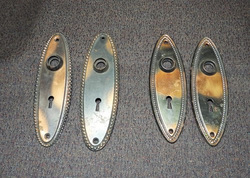 2 PAIR OF JAPANNED FINISH DOOR PLATES # 7066