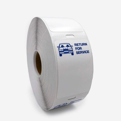 Oil Change Reminder Sticker - Blue Car Service Return Label for Zebra TLP 2824 P