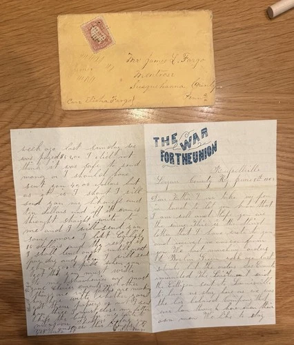 Civil War Letter/w Envelope 1862 9th PA Cavalry Charles S. Fargo - Guerrilla War