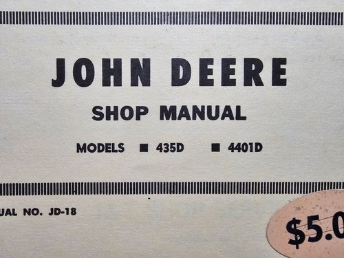 John Deere I&T 435D 440ID Tractor Shop Service Manual JD-18 1960 435 440 - Picture 2 of 12