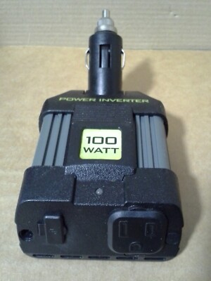 100 Watt Power Inverter 12V Cigarette Lighter. 115VAC & USB Port. Working.  VGC