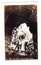 Hawaii REAL PHOTO-Postcard View LAVA TUBE,HAWAII NAT`L PARK-U.S.ARMY