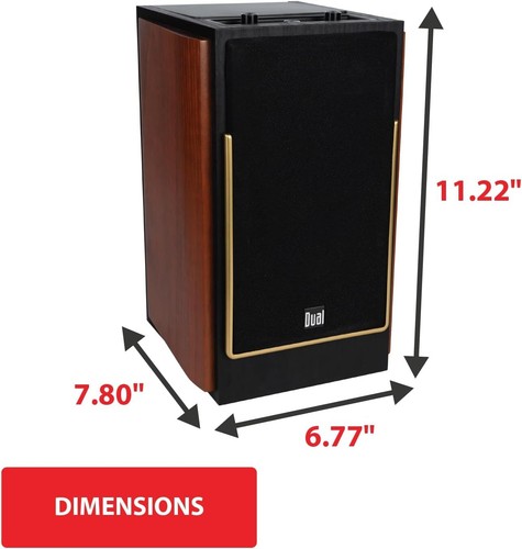 Dual LUHSL20B Cherrywood & Black 2-Way Bookshelf Speakers with Bluetooth New - Picture 6 of 7