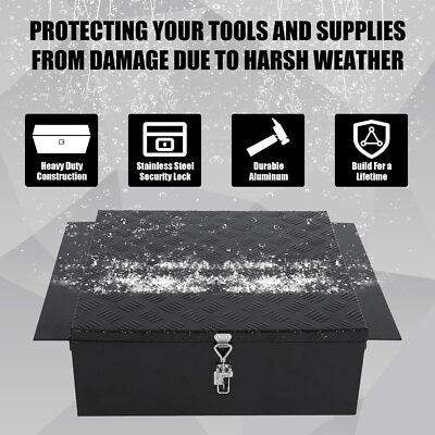 Coffre à Outils Aluminium Pour Pick-up 30x22x9 Pouces, Noir, Avec Loquet Réglable - Neuf, Marque Better-autoparts