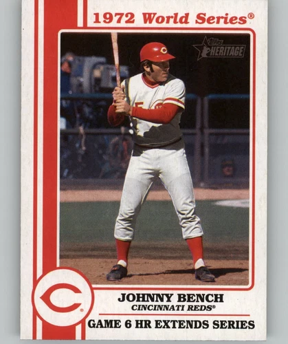 2021 Topps Heritage High Number JOHNNY BENCH 1972 World Series Reds #72WS-8