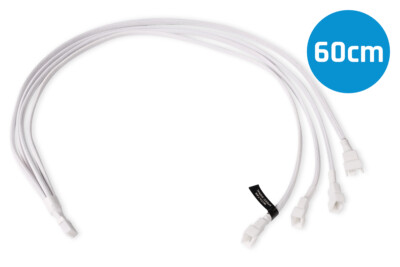 (11,50 EUR/m) Alphacool Y-Kabel 4Pin PWM auf 4x 4Pin PWM - Weiß 60cm