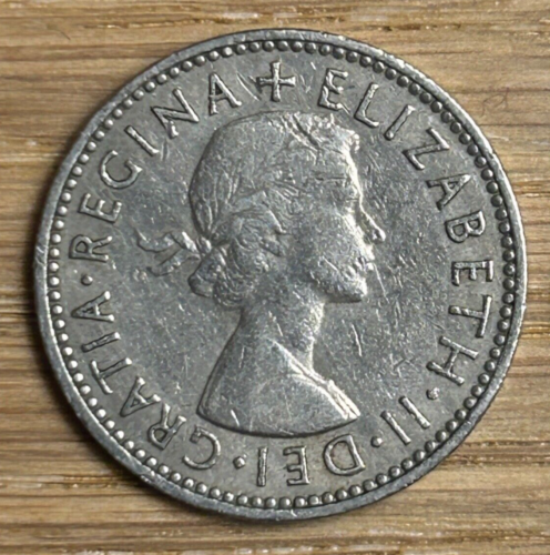 1955 Great Britain One Shilling Coin KM #904 Composition Copper/Nickel