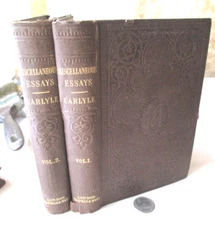 2Vols,MISCELLANEOUS ESSAYS,1857,Collected & Reprinted Thomas Carlyle