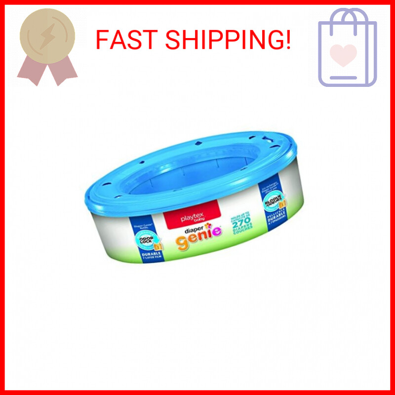 Playtex Diaper Genie Refill Bags, Ideal for Diaper Genie Diaper Pails, 270 Count