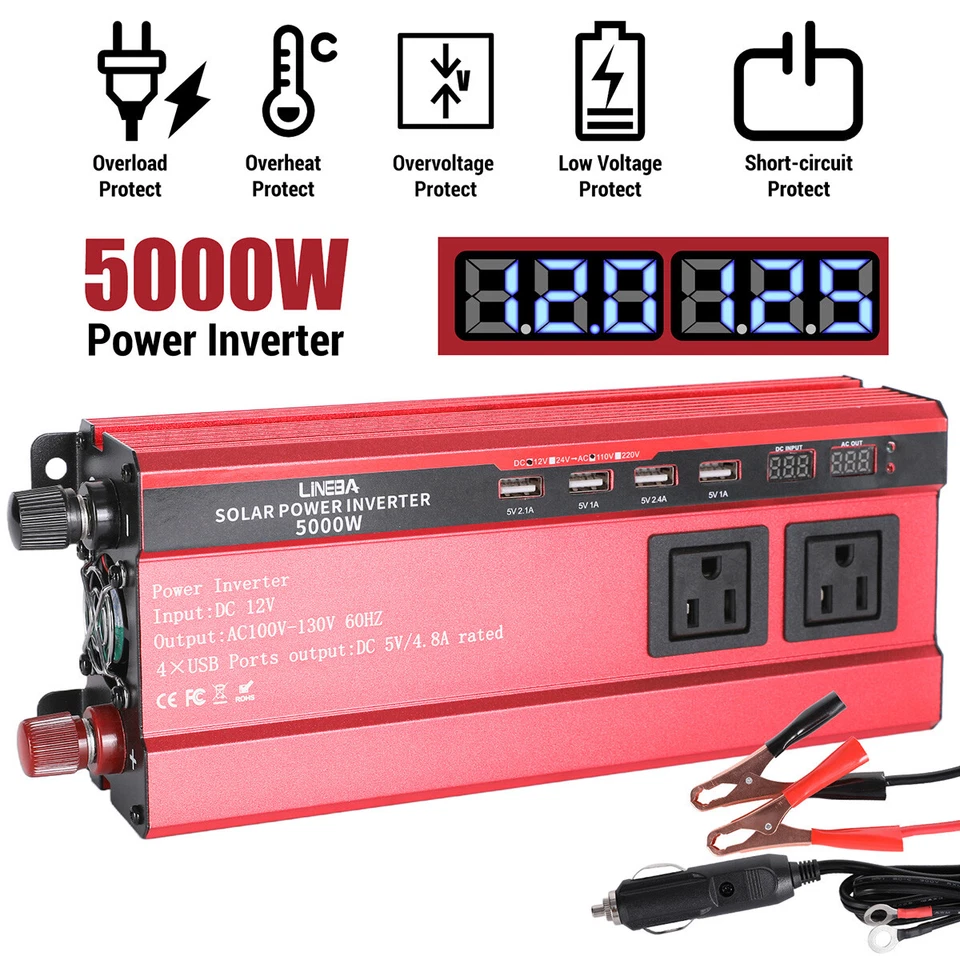 Complete Solar Panel Kit with 5000W Inverter & Controller Home 110V Grid System - Image 2 of 4