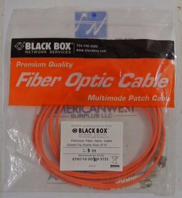 Black Box EFN110-002M-STST Fiber Optic Cable Ceramic Tip, Duplex, Riser, ST-ST
