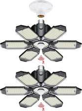 LED Garage Light Motion Sensor - 200W Deformable Garage Lights Ceiling LED, 2000