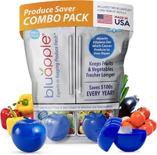 Ethylene Gas Absorber Produce Saver Combo Pack - Keeps Fruits & Veggies Fresh...