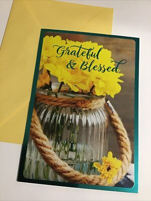 Thank You So Much, Grateful And Blessed 5 x7  Religious Greeting Card