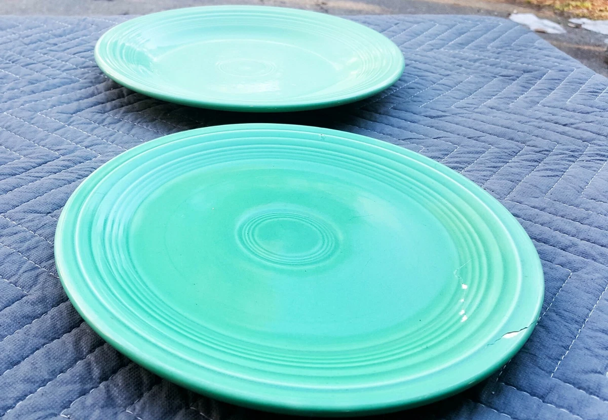 Vintage LOT x 2 FiestaWare Dinner Plates in Green USA