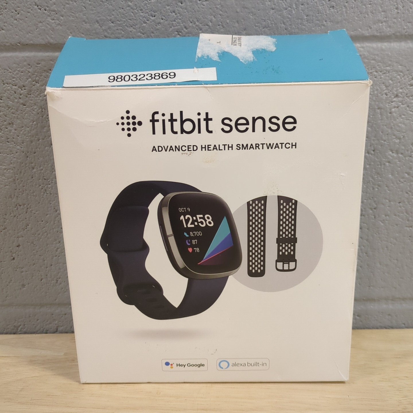 Fitbit Sense Graphite Stainless Steel Carbon Band Advanced Health Tracker AA1-image