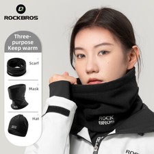 ROCKBROS Winter Neck Gaiter Warmer Windproof Face Mask Cover Fleece Scarf Cap