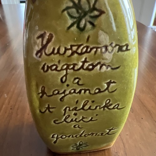 Vintage Hungarian Folk Art Glazed Pottery Bottle; Charming! Antique? - Picture 7 of 17