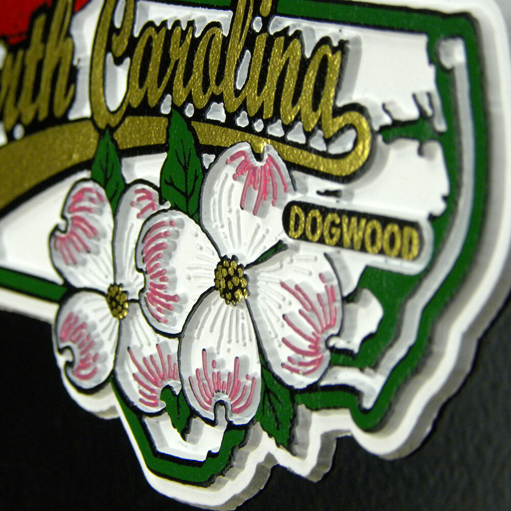 Louisiana State Bird and Flower Map Magnet by Classic Magnets