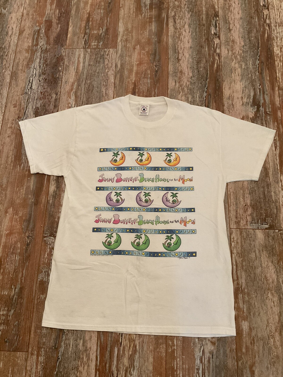 T-shirt Jimmy Buffett 'Beach House On The Moon' - Bleu Royal - Coton - Marque Gildan - Neuf Avec étiquettes