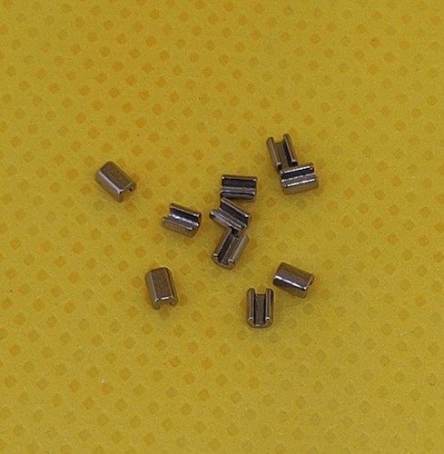 10pz Ganci di arresto crimpabili ortodontici dentali foro tondo staffa filo estremità - Foto 3 di 5