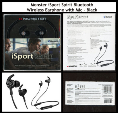 Monster iSport Spirit Wireless Headphones Bluetooth 5.0 With Microphone - Black