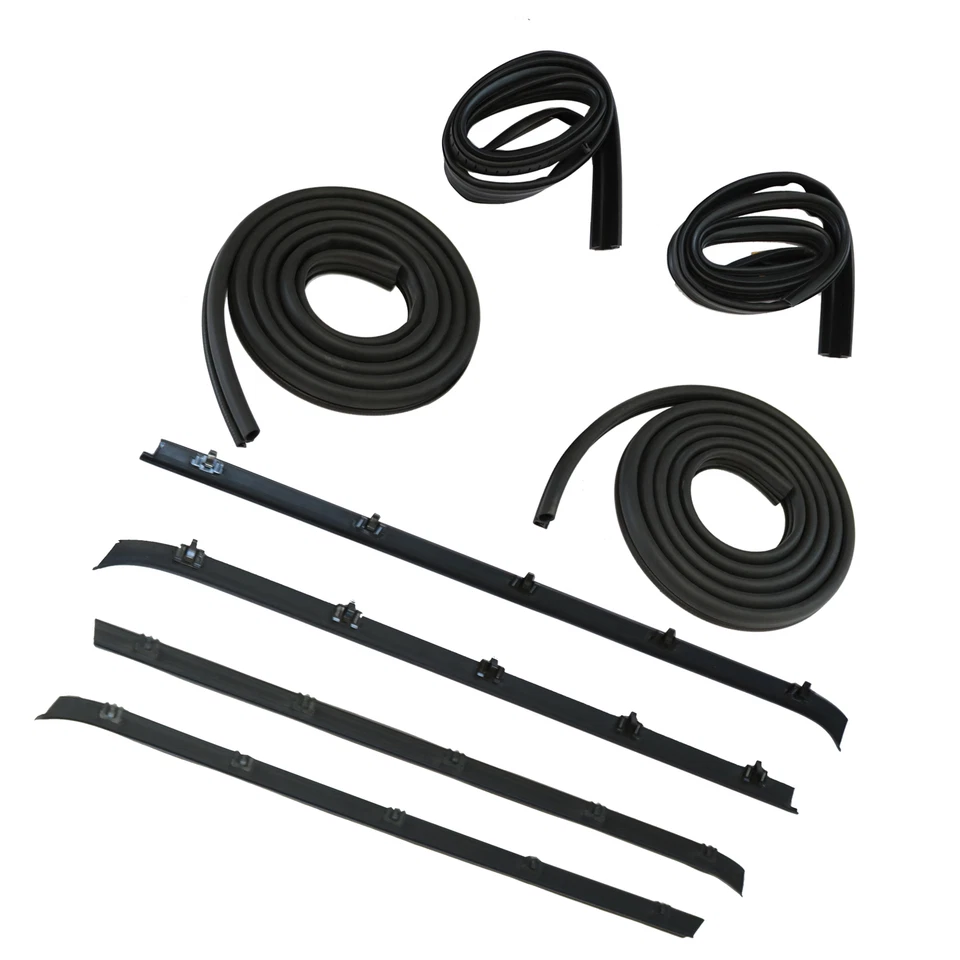 Kit de sellos resistentes a la intemperie de fieltros de barrido de ventana de puerta delantera para camioneta Chevy GMC Foto 3 de 4