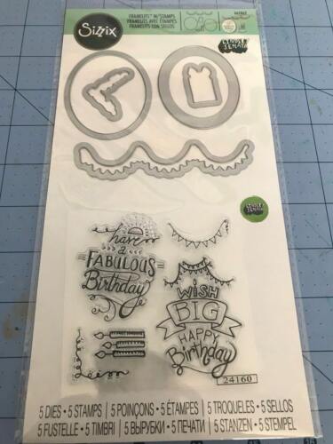 Sizzix Framelits Die Set 5PK w/Stamps - Wish Big NEW #661862  - Picture 1 of 5