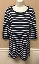 Forever 21 Sweater Dress Tunic Black & White Striped Size M