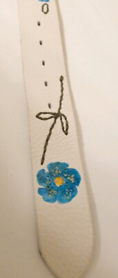 Free People Antoinette Painted Leather Belt Blue Flower  display picture 2
