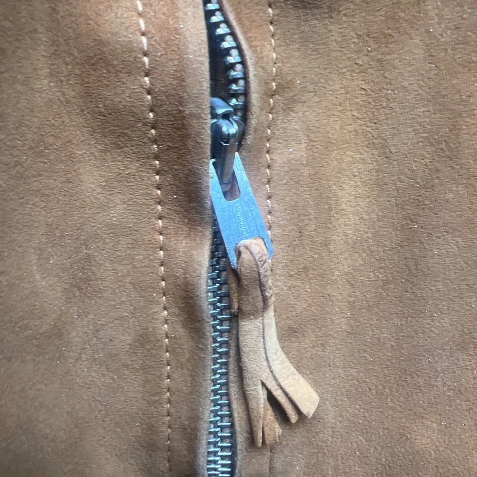 Chaqueta Abrigo Gazelda Superior de Cuero Gamuza Años 30 De Colección Ropa Deportiva Bolsillos Suaves Foto 3 de 4