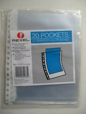 Image of Rexel 20 x A5 plastic pockets multipunched - No 11010