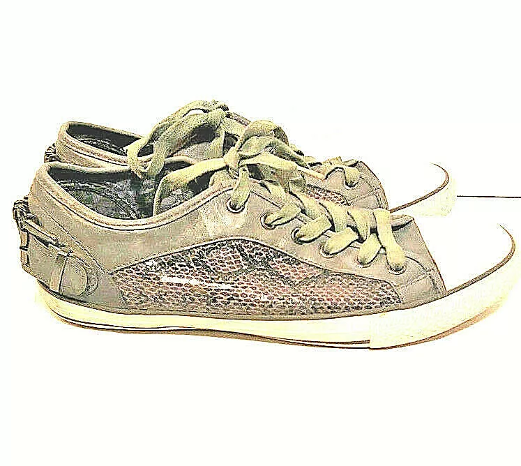 Men s ALDO Gunmetal Safety Pins Size 11 Snake Tennis Sneaker Shoe
