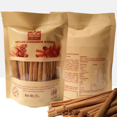 Ceylon Cinnamon Sticks 100% Pure Organic Sri Lanka True High Quality Alba 100g