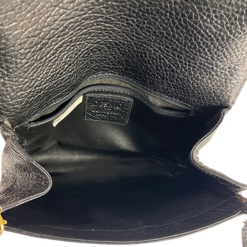 Desmo Women's Black Pebbled Leather Shoulder Crossbody Flap Bag Sz S - Picture 9 of 11