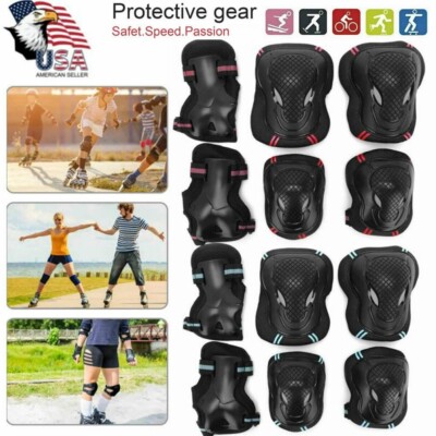 Kids Adult Wrist Elbow Knee Pad Skateboard Skate Bike Protective Gear Guard Set