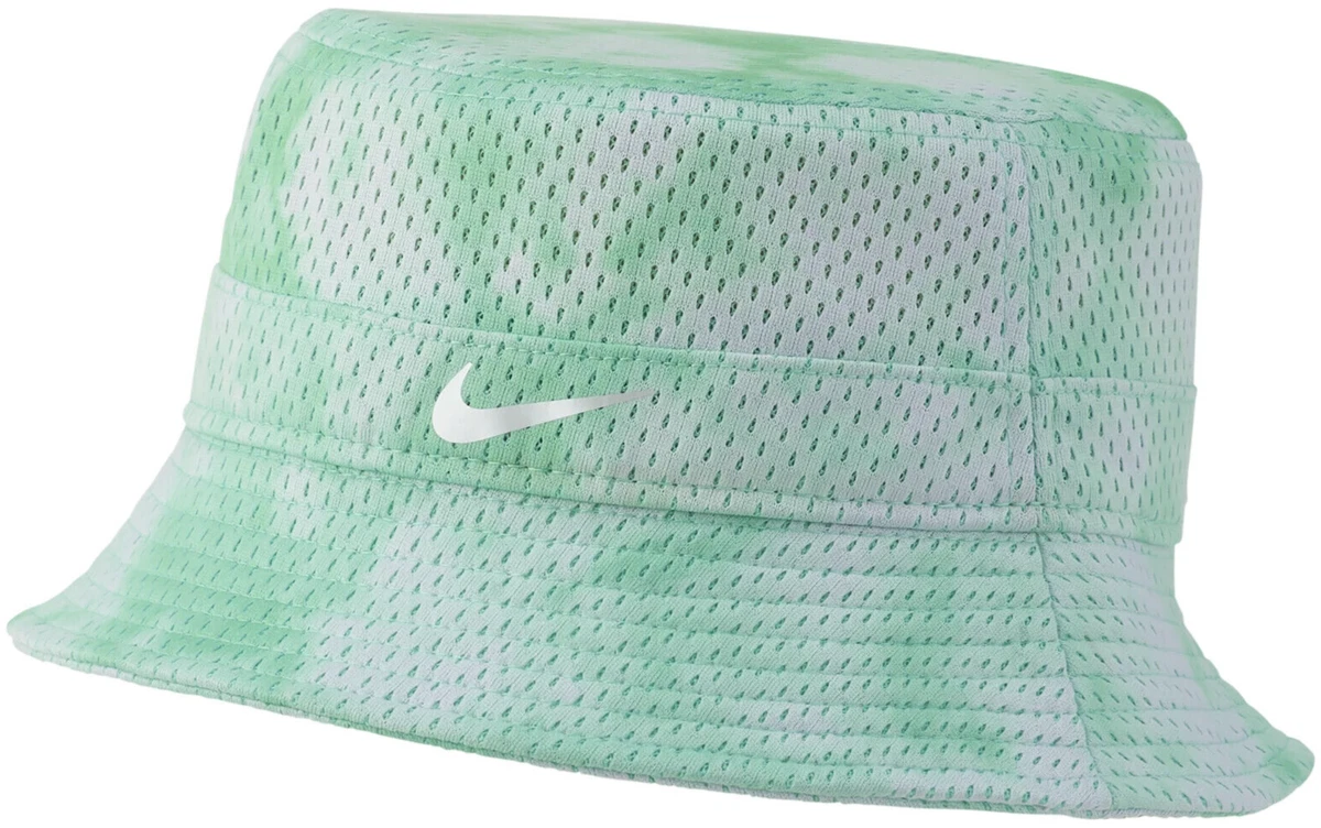 Nike Sportswear Washed Bucket Hat Cap Green White Womens Size