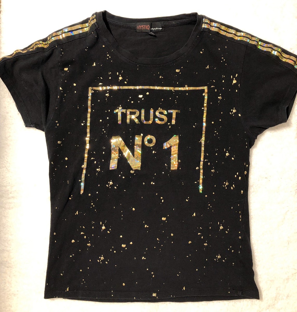 Black Golden Trust Shirt MYSTIQ TO MAKE YOU FEEL UNIQUE