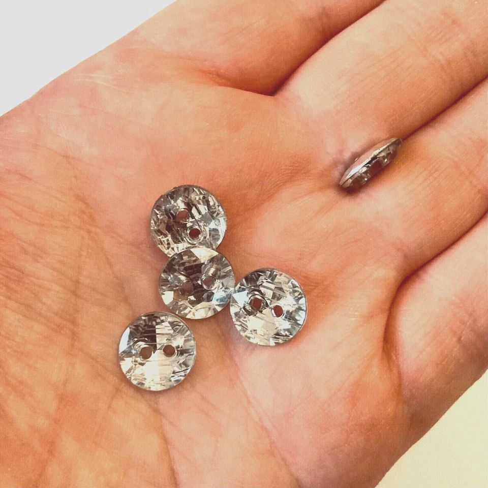 10/20 Strass Knöpfe rund Glitzerknöpfe 1,1cm Nähen Basteln Verzieren Deko Knopf - Bild 2 von 2