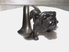 VINTAGE RONSON BRONZE METAL BULLDOG PUG DOG ART DECO TOBACCO DOUBLE PIPE HOLDER