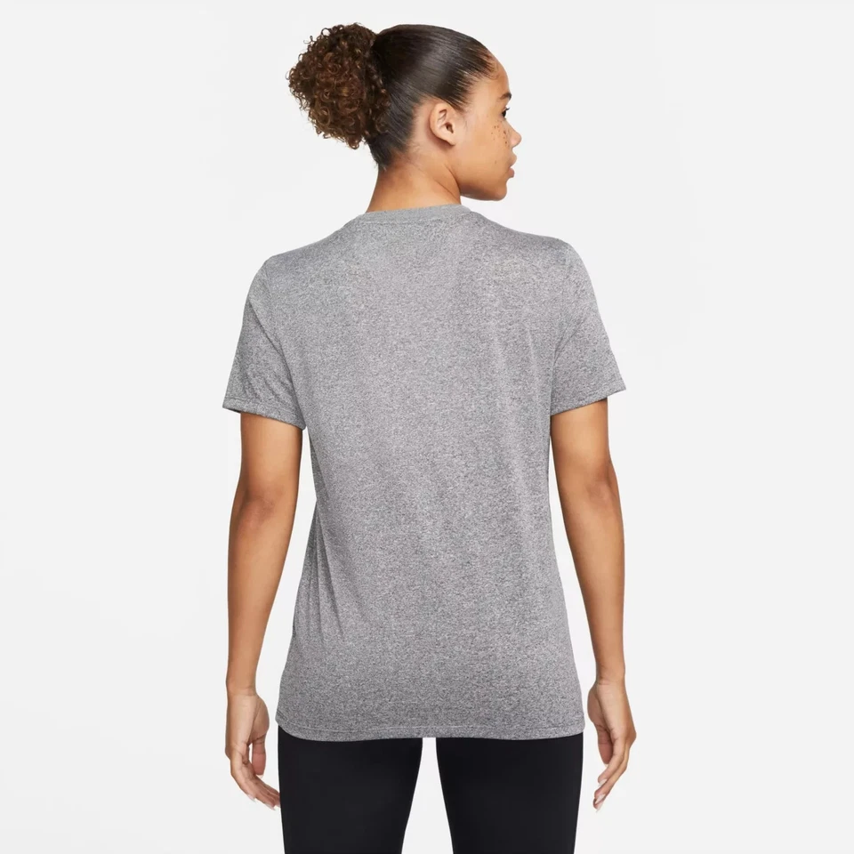 NEW Nike Women's Medium Dri-FIT Legend T-Shirt - Heather Gray SMALL (DX0687-011) - Image 2 of 4